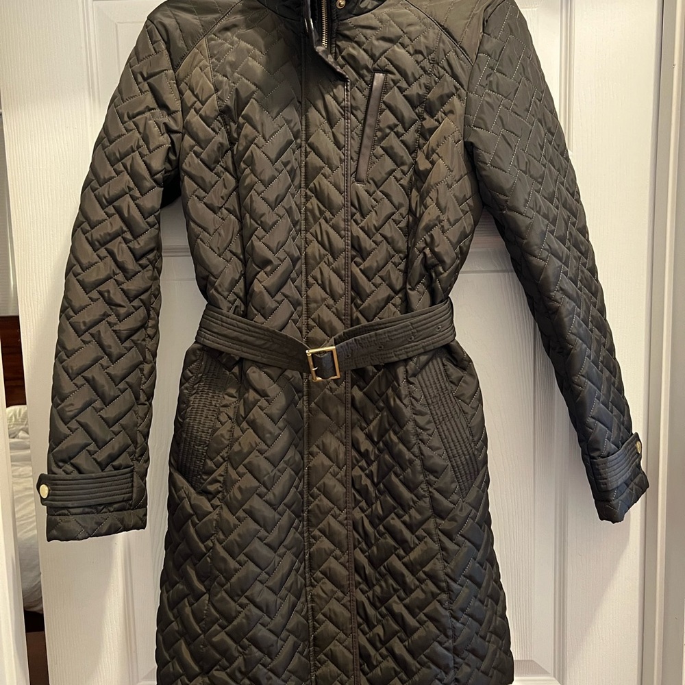 Cole Haan Women’s Quilted Jacket With Belt